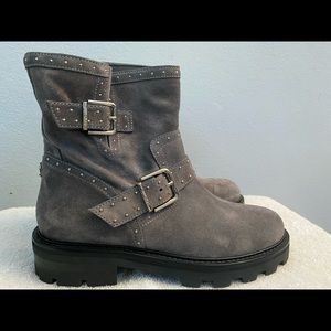 Jimmy Choo Suede studded moto booties